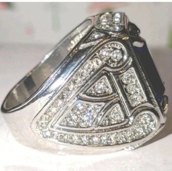 Silver and Blue Men's Ring